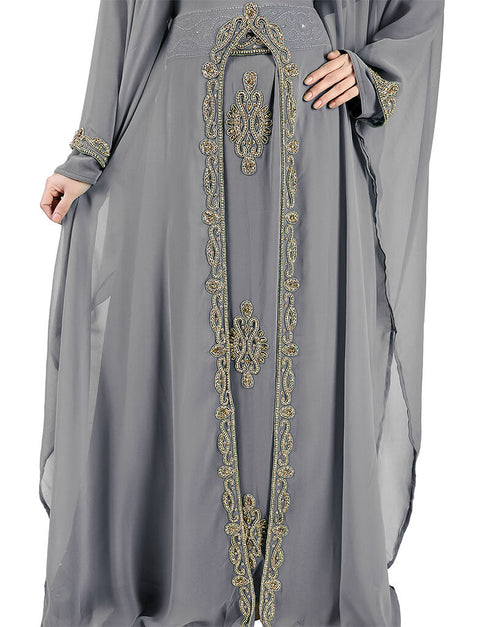 Latest Grey Colored Georgette Heavy Farasha